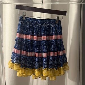Misa Los Angeles Blue Pink Yellow skirt